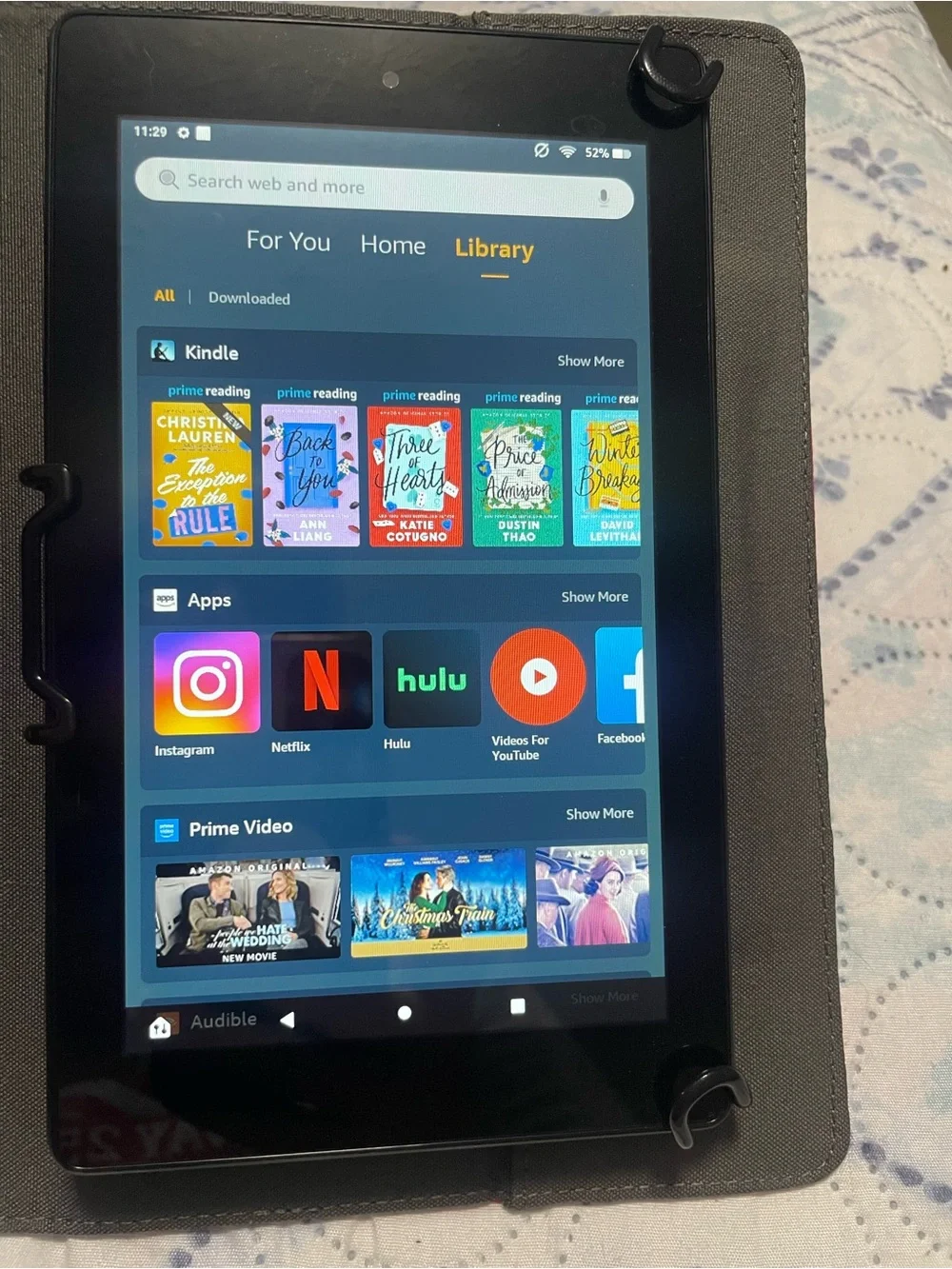 Amazon Black Tablet with Gray Folio Case